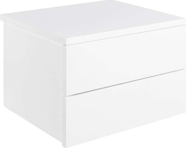 Natbord/sengebord Signature Saloméa - 24,6Ã37Ã32âcm hvid MDF med 2 skuffer